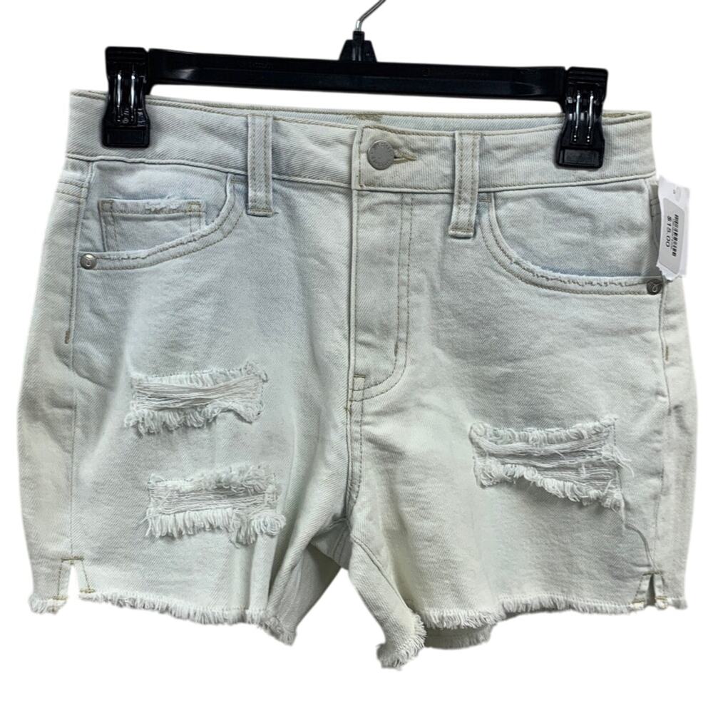 New Art Class Girls Large 10/12 Adjustable Waist Distressed Bleached Jean Shorts
